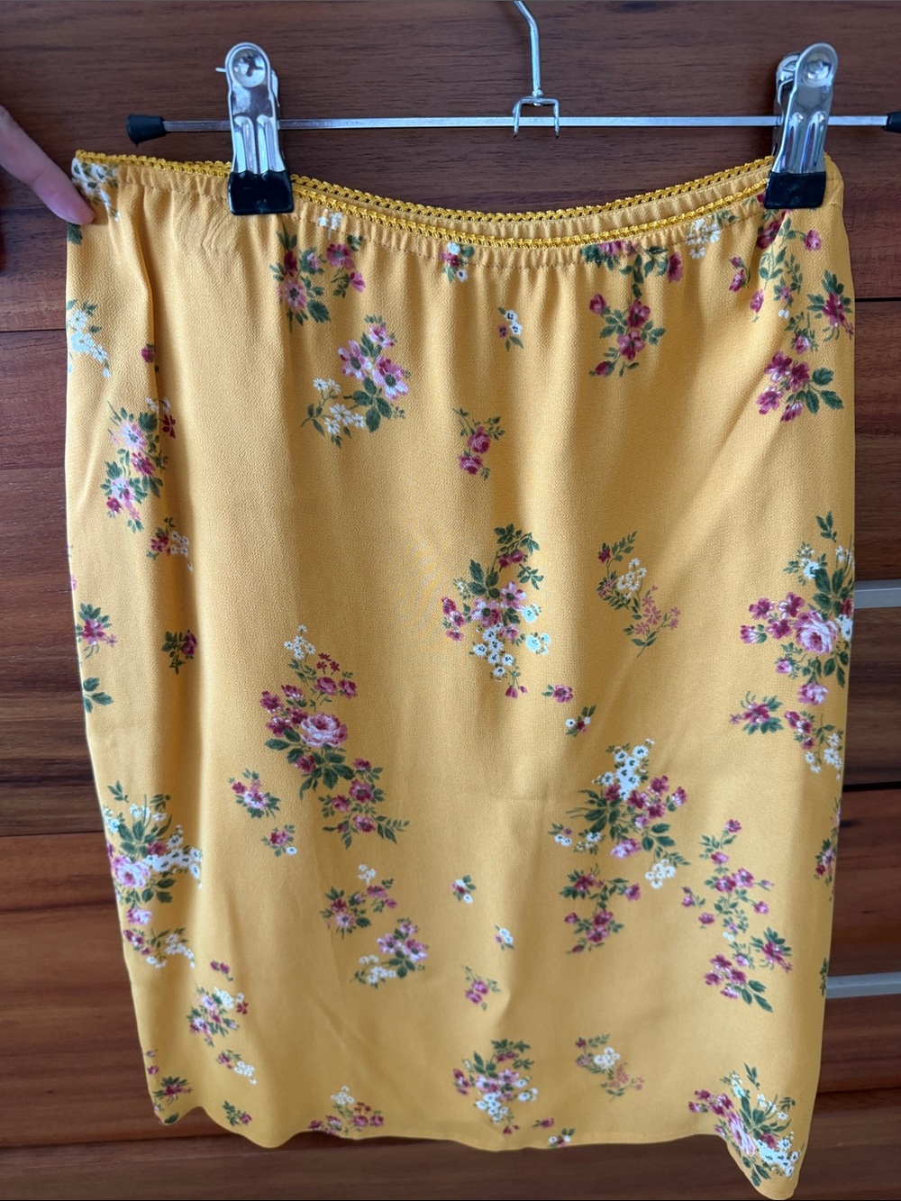 Reformation Yellow Floral Skirt